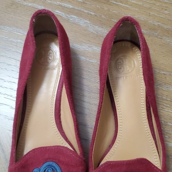 Tory Burch Maroon Navy Antonio Loafers, Size 7, Excellent Condition - Picture 8 of 11